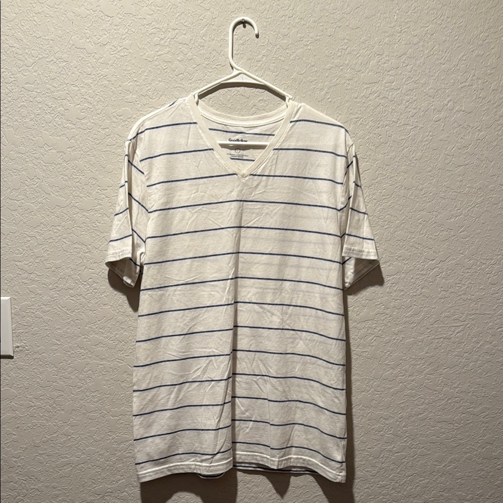 Goodfellow & Co White and Blue Short Sleeve Tee